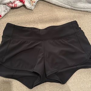 Black lululemon speed up shorts